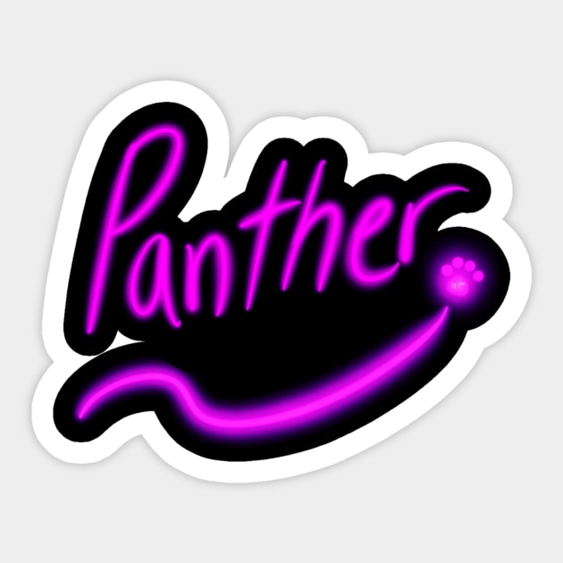 Glow Panther Sticker by Wolfgon Designs